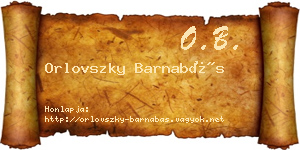 Orlovszky Barnabás névjegykártya